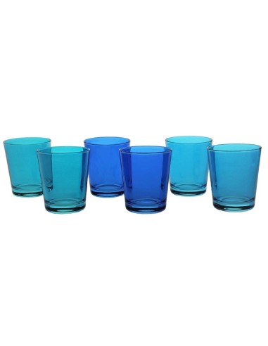 BICCHIERI ACQUA VINO BIBITA: vendita online CONFEZIONE 6 BICCHIERI GASTON LUSTRO TRIS BLU in offerta