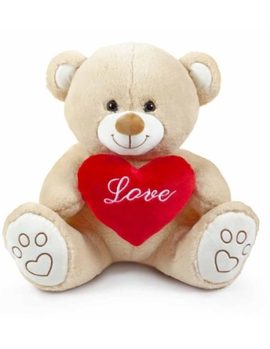 PELUCHE: vendita online SAN VALENTINO ORSO BEIGE 40CM CON CUORE 25131 in offerta