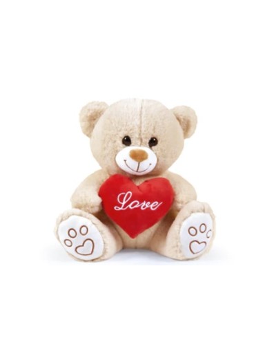 PELUCHE: vendita online SAN VALENTINO ORSETTO BEIGE 25CM CON CUORE LOVE 25132 in offerta