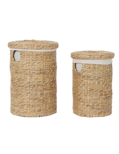 PORTABIANCHERIA: vendita online PORTABIANCHERIA FIBRA LINO 37X37X53CM NATURALE DC194941 in offerta