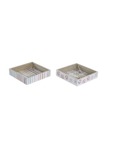 PORTABICCHIERI E PORTATOVAGLIOLI: vendita online PORTATOVAGLIOLI PC200269 MDF/METALLO 18X18X4CM ASSORTITO in offerta