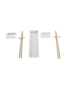 ACCESSORI VARI: vendita online SET SUSHI 7PZ PORCELLANA/BAMBOO BIANCO PC202885 in offerta
