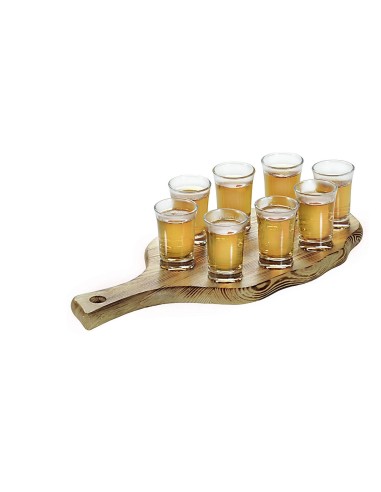 ACCESSORI: vendita online SET TAGLIERE LEGNO CON 8 BICCHIERI LIQUORE in offerta