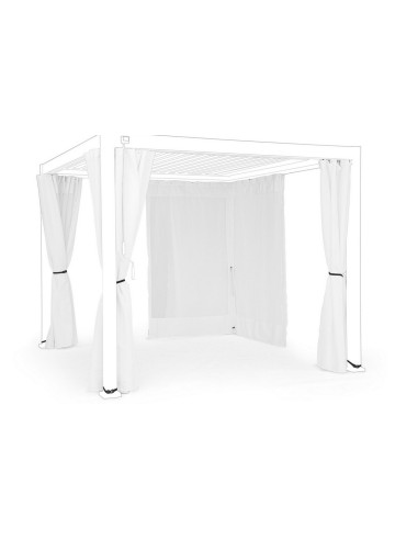 GAZEBO E OMBRELLONI: vendita online SET4 TELI LATERALI+ZANZARIERA PERGOLA OCEAN 3X3 BIANCO in offerta