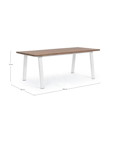 TAVOLI: vendita online TAVOLO OSLO 200X100 BIANCO/NATURALE 0806909 in offerta