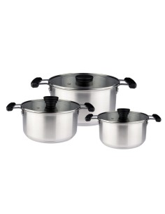 PENTOLE - COPERCHI ACCIAIO: vendita online MATRIOSKA SET 3 CASSERUOLE 16/20/24 ACCIAIO CON COPERCHIO in offerta