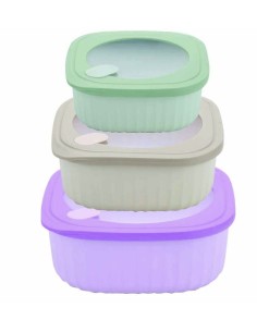 THERMOS E PORTAVIVANDE: vendita online Set 3 Contenitori Quadrati con Chiusura Ermetica Pedrini in offerta