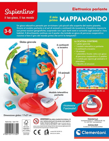 PRESCOLARI: vendita online SAPIENTINO IL MIO PRIMO MAPPAMONDO 17730 in offerta