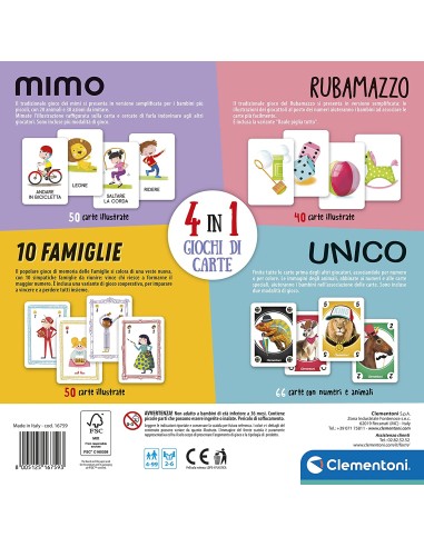 GIOCHI DI SOCIETA'E PUZZLE: vendita online GIOCO GIOCHI DI CARTE 4IN1 16759 in offerta