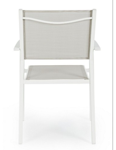 SEDIE E POLTRONE: vendita online Poltrona da Giardino Hilde Bianco Cloud, struttura in alluminio, seduta textilene 2x1, impil...