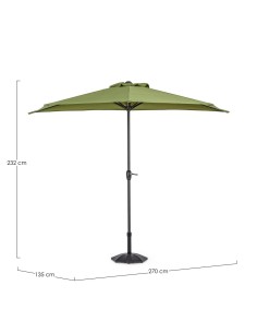 OMBRELLONI: vendita online OMBRELLONE KALIFE MEZZALUNA 2.7 VERDE OLIVA (base non inclusa) in offerta