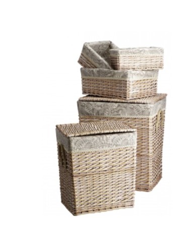 PORTABIANCHERIA: vendita online PORTABIANCHERIA LEGNO/COTONE 39X28X45CM 73829 in offerta