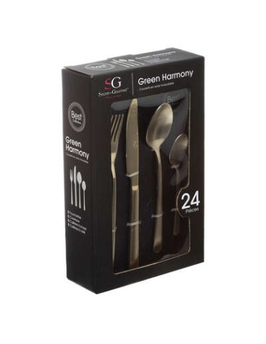 SERVIZI DI POSATE: vendita online SERVIZIO 24 POSATE GREEN HARMONY 173746 in offerta