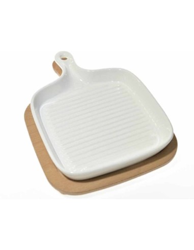 PIROFILE: vendita online PIROFILA 27303 QUADRA CON MANICO E BASE LEGNO 31X22CM in offerta