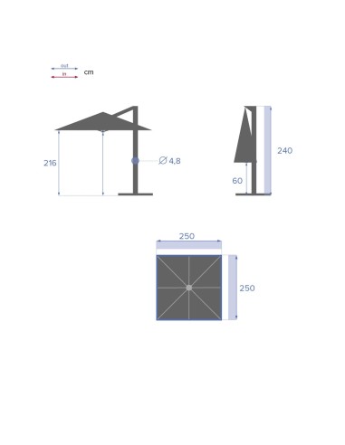GAZEBO E OMBRELLONI: vendita online OMBRELLONE MANOA 2,5 x 2,5 SENAPE (base non inclusa) in offerta
