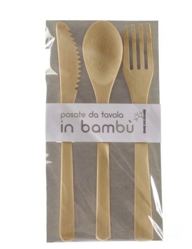 POSATERIA: vendita online SET 3 POSATE 16932 BAMBOO 20CM in offerta