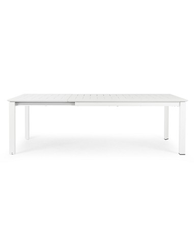 TAVOLI: vendita online Tavolo Konnor Bianco 160/240x100 cm, alluminio resistente, estendibile fino a 2,4 metri, ruote pratich...