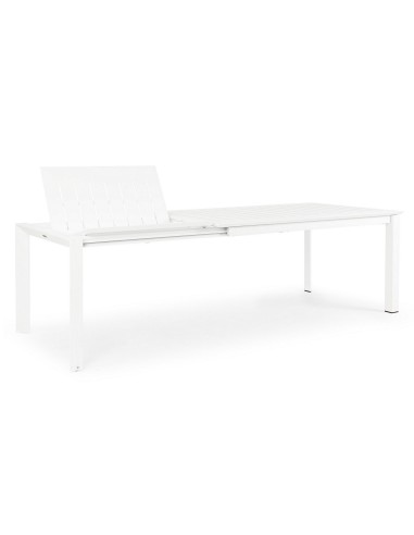 TAVOLI: vendita online Tavolo Konnor Bianco 160/240x100 cm, alluminio resistente, estendibile fino a 2,4 metri, ruote pratich...