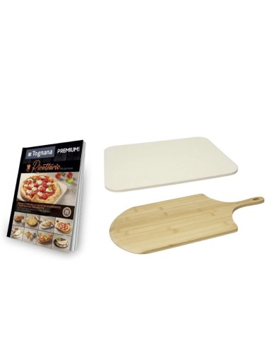 ACCESSORI: vendita online PIETRA REFRATTARIA 38X30CM CON PALA LEGNO E RICETTARIO in offerta