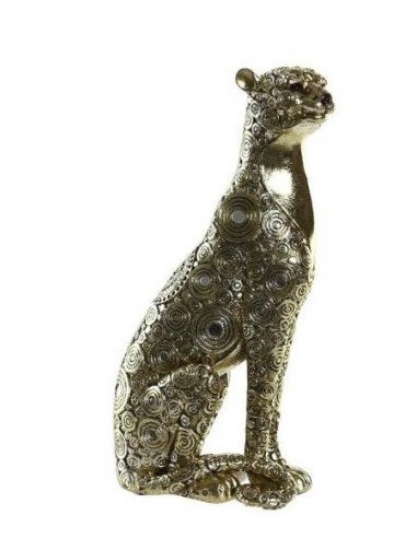 OGGETTISTICA: vendita online FIGURA LEOPARDO FD202712 RESINA 14X8,5X26CM DORATO in offerta