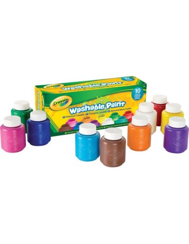 PRESCOLARI: vendita online TEMPERE LAVABILI PER BAMBINI, CONFEZIONE DA 10 BARATTOLINI, 59ML I LAVABILISSIMI, CRAYOLA in offerta