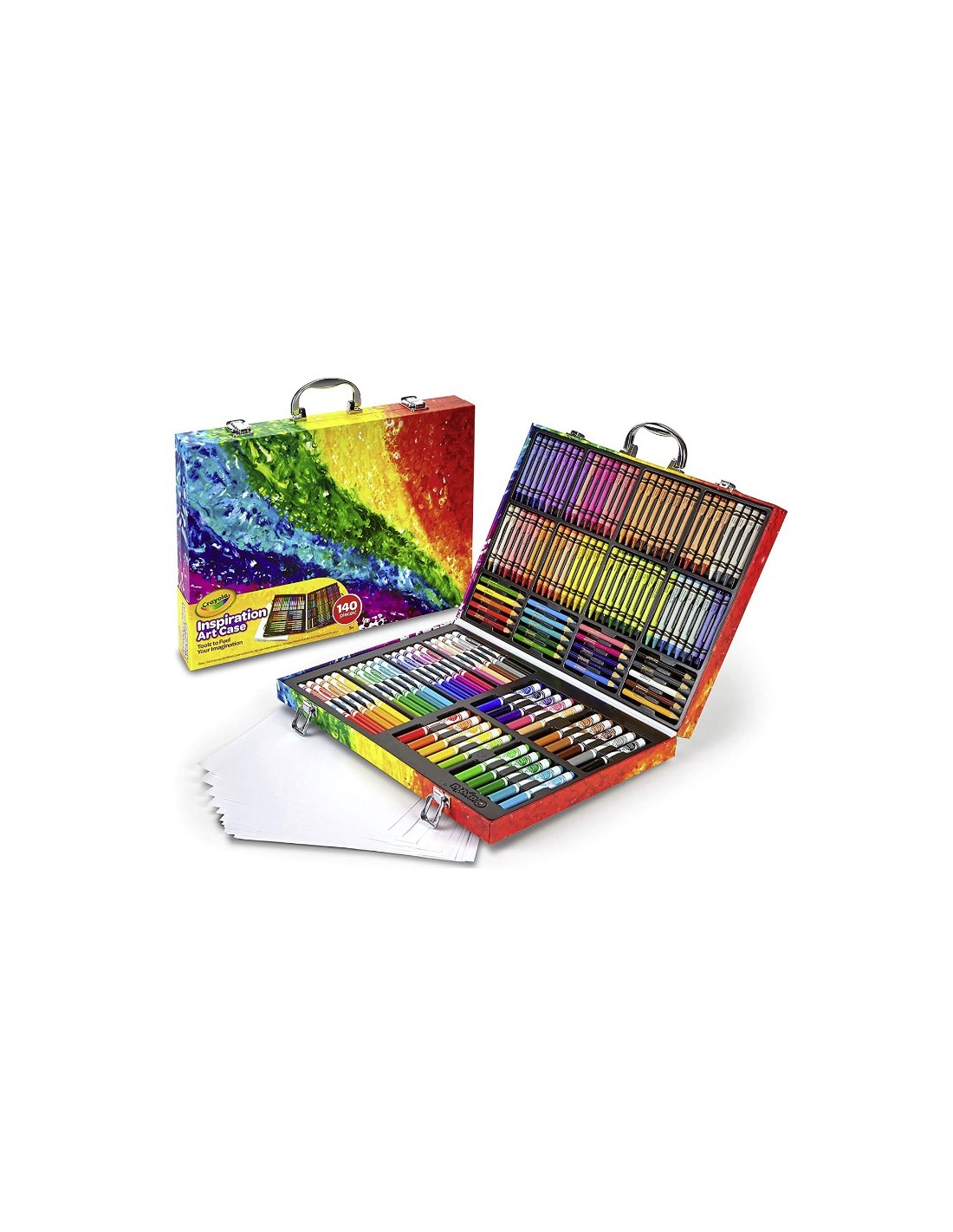 PRESCOLARI: vendita online VALIGETTA ARTISTICA COMPLETA CON 140PZ ARCOBALENO, CRAYOLA, SET PER DISEGNARE E COLORARE in offerta