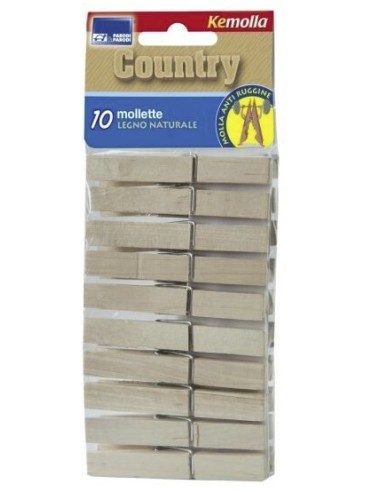 ACCESSORI BUCATO: vendita online CONF 10 MOLLETTE 363 LEGNO COUNTRY in offerta