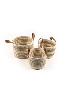 OGGETTISTICA: vendita online CESTA CORDA CON MANICI 30X20CM 37227 in offerta