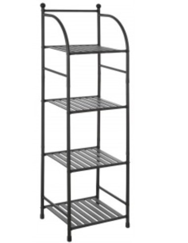 ACCESSORI BAGNO: vendita online SCAFFALE METALLO NERO 4 RIPIANI 33X27X116CM in offerta