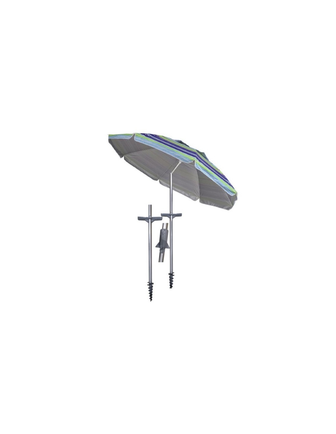 OMBRELLONI SPIAGGIA: vendita online OMBRELLONE BU929 ALASSIO 240/8 POLY/SILVER (base non inclusa) in offerta
