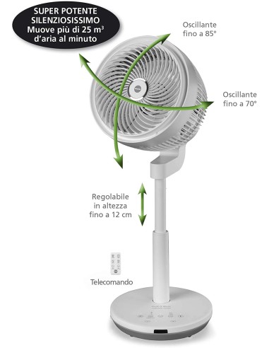 VENTILATORI: vendita online VENTILATORE A TORRE TORNADO OSCILLANTE 60W in offerta