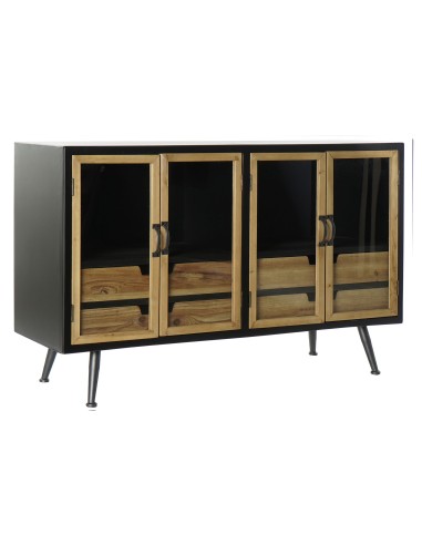 MOBILETTI E CONSOLE: vendita online CREDENZA MB183127 LEGNO/CRISTALLO 120X40X76 NERO in offerta