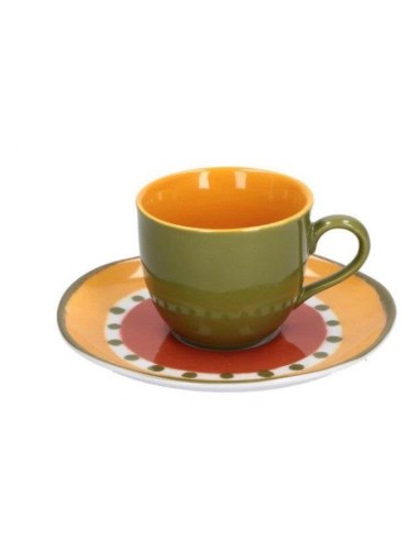 TAZZE CAFFE' E LATTE: vendita online R15510015V SET 6 TAZZE CAFFE VERDE in offerta