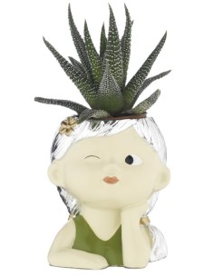 OGGETTISTICA: vendita online 2193-02VE P/VASO C/PIANTA VISO VERDE in offerta