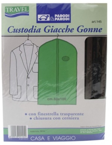 COPRIABITI E SACCHETTI SALVASPAZIO: vendita online CUSTODIA COPRI GIACCA 145 60X100CM CON CERNIERA in offerta