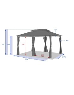 GAZEBO E OMBRELLONI: vendita online GAZEBO 159742 THIRA 4X3 ARDESIA (base non inclusa) (base non inclusa) (base non inclusa) ...