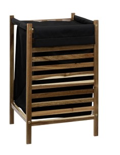 PORTABIANCHERIA: vendita online PORTABIANCHERIA 174850 50LT NERO BASE LEGNO in offerta