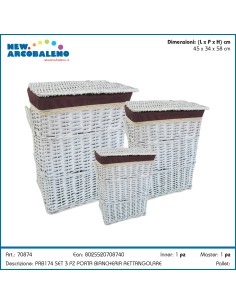 PORTABIANCHERIA VIMINI: vendita online PORTABIANCHERIA RETTANGOLARE VIMINI BIANCO 70874 in offerta