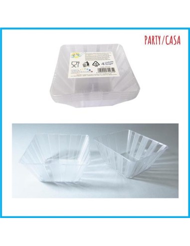 MONOUSO: vendita online CONF 4 CIOTOLE 70285 9,5X9,5X4,4CM FINGER FOOD in offerta