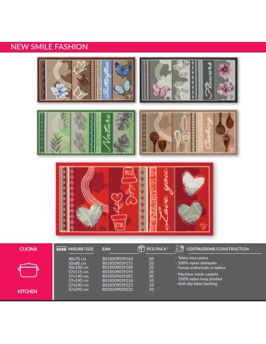 TAPPETI CUCINA: vendita online TAPPETO NEW SMILE 40X70 in offerta