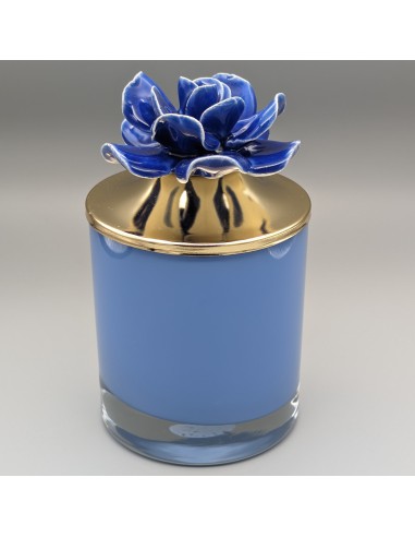 CANDELE: vendita online 623903 AZZURRO CAND.LISC.FIORE GR CAPODIMONTE in offerta