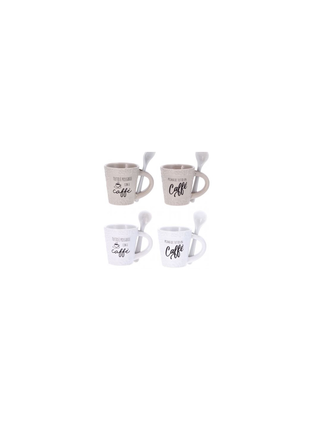 TAZZE CAFFE' E LATTE: vendita online TAZZA MUG 78695 CON CUCCHIAIO 6X7CM ASSORTITO in offerta