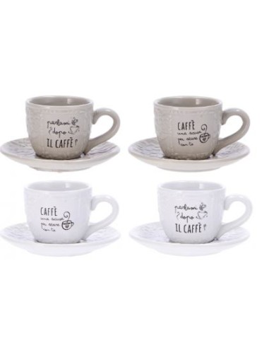 TAZZE CAFFE' E LATTE: vendita online SET 2TZ CAFFE 78688 CON PIATTINO ASSORTITO in offerta