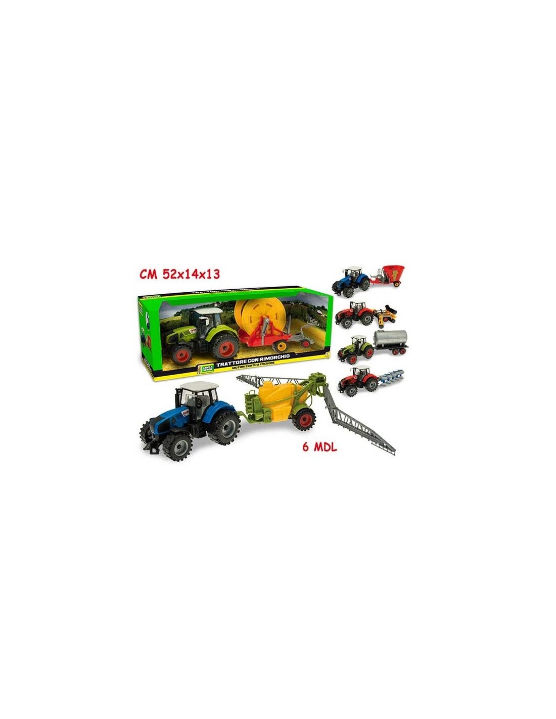 PRESCOLARI: vendita online LINEA VERDE, TRATTORE A FRIZIONE, CON RIMORCHIO ASSORTITO, GIOCATTOLO BAMBINI in offerta