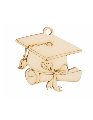 BOMBONIERE: vendita online 1130084 APPL.LEGNO CAPPELLO LAUREA 4,5CM in offerta