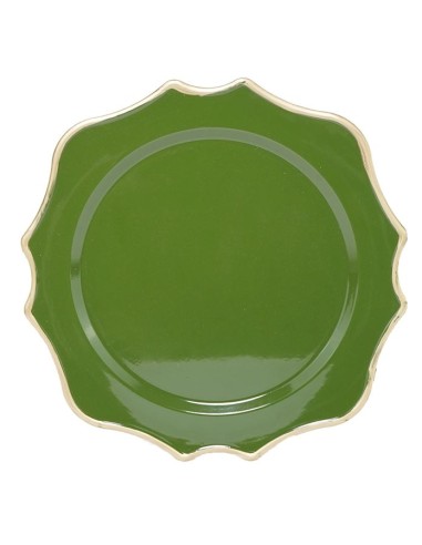 TAVOLA E CUCINA: vendita online SOTTOPIATTO VERDE BORDO ORO D33CM in offerta