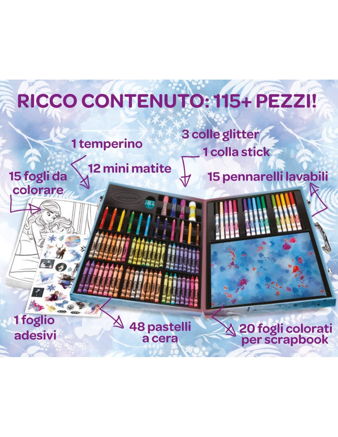 PRESCOLARI: vendita online VALIGETTA, FROZEN 2, SET CREATIVO CON PENNARELLI, MATITE E PASTELLI in offerta