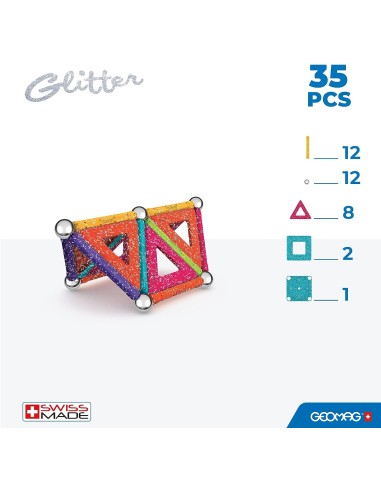 PRESCOLARI: vendita online GEOMAG 535 COSTRUZIONI GLITTER 35PZ in offerta