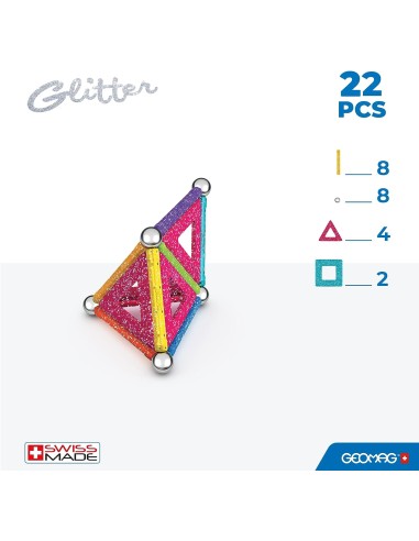 PRESCOLARI: vendita online GEOMAG 534 COSTRUZIONI GLITTER 22PZ in offerta