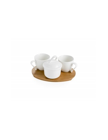 TAZZE CAFFE' E LATTE: vendita online 54207 COFFEE SET 3PZ B.CO C/VASS in offerta